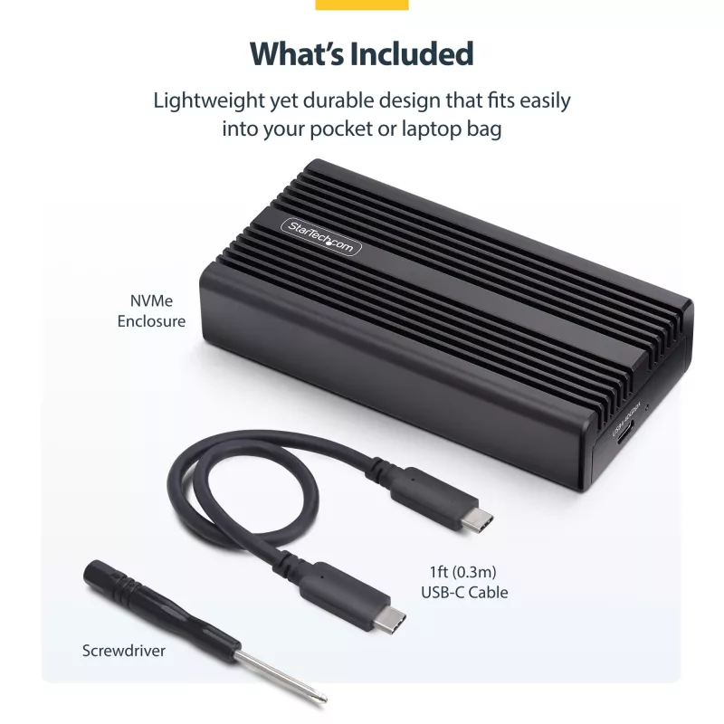 Caixa StarTech.com USB4 M.2 NVMe, 40 Gbit/s, caixa externa USB-C/Thunderbolt para SSD NVMe, caixa com dissipador de alumínio, B+M/M-Key
