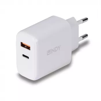 Carregador móvel Lindy 73424 universal branco carregamento rápido AC interior