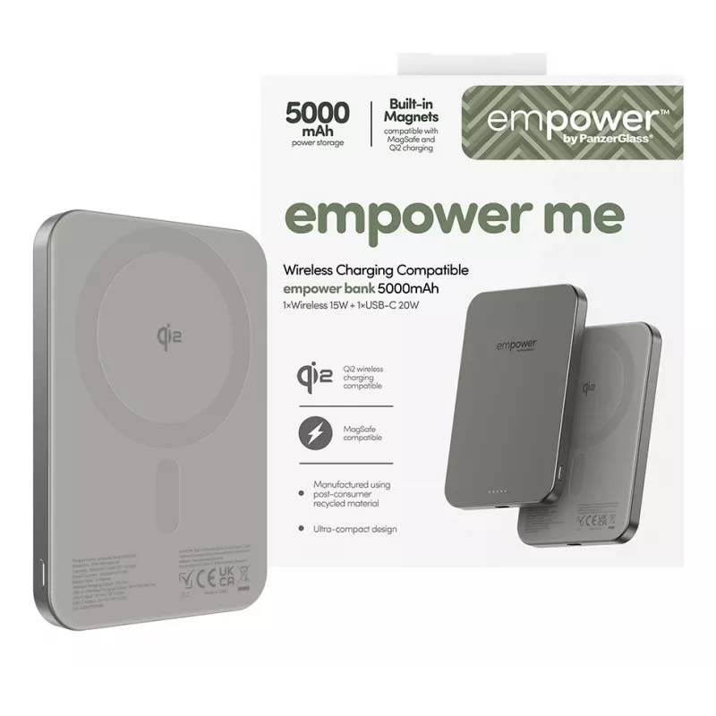 Powerbank PanzerGlass empower by empower Bank 5000mAh titânio