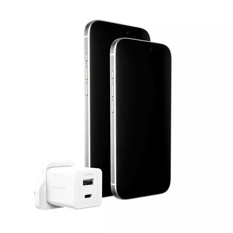 Carregador PanzerGlass empower™ by ® Turbo 35W incl. USB-C + USB-A | ficha UK | branco prateado