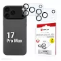 Displex Full Cover vidro protetor para lentes da câmara iPhone 17 Pro Max, 10H, proteção total da câmara, montagem rápida, pack de 2