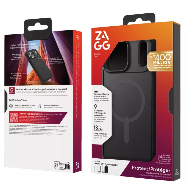 Capa ZAGG Sedona Snap para Apple iPhone 17 Pro Max Flood preto