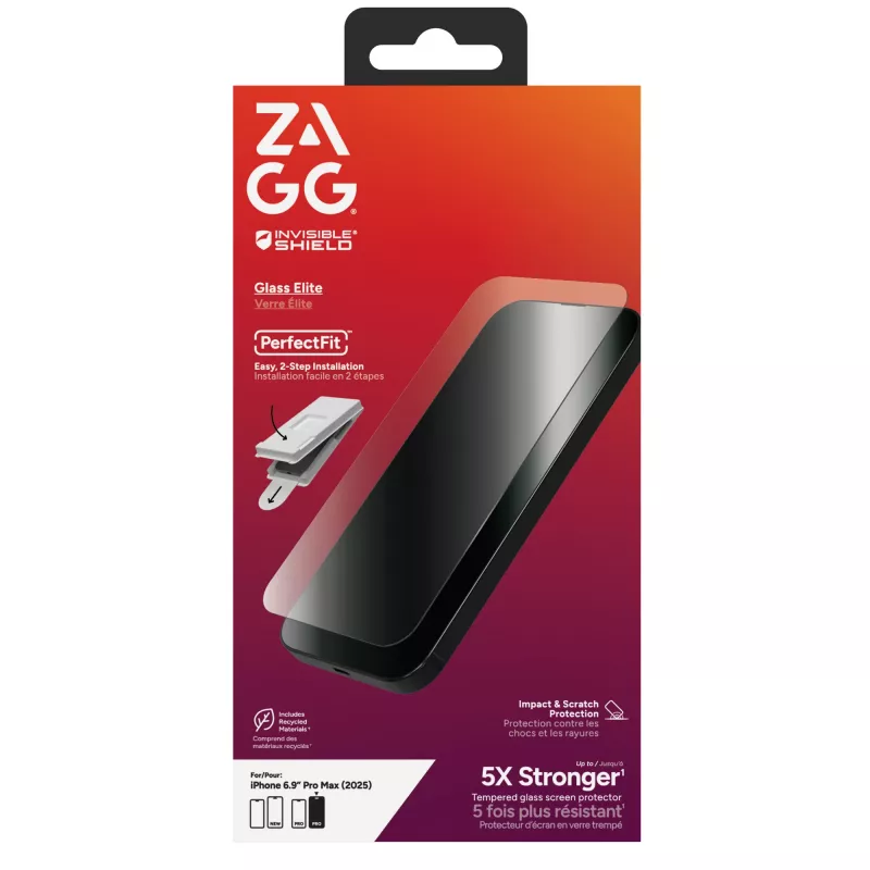 Película protetora de ecrã InvisibleShield Glass Elite para Apple iPhone 17 Pro Max