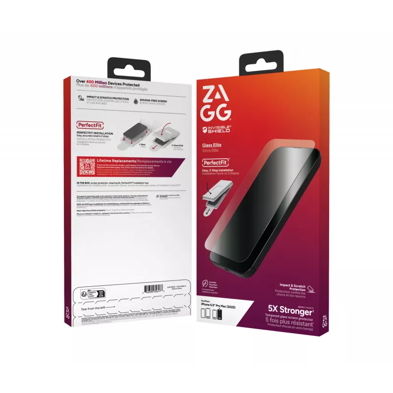 Película protetora de ecrã InvisibleShield Glass Elite para Apple iPhone 17 Pro Max