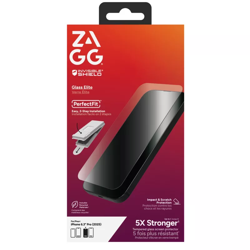 Película de vidro temperado InvisibleShield Glass Elite para Apple iPhone 17 Pro