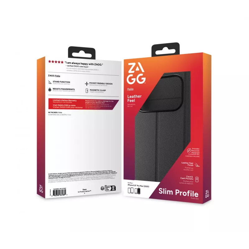 ZAGG 702319258 Folio capa para Apple iPhone 17 Pro Max, preto