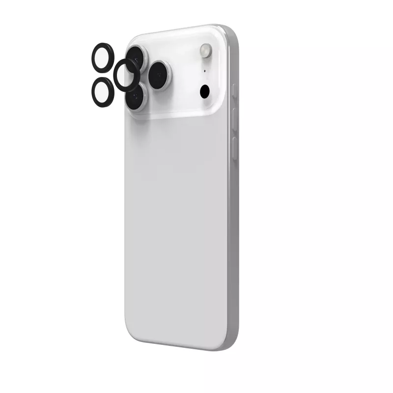 Proteção para lentes InvisibleShield Glass Elite (CameraRings) para Apple iPhone 17 Pro/17 Pro Max 16 Pro/16 Pro Max/15 Pro/15 Pro Max preto