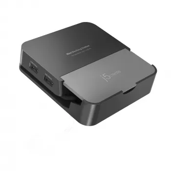 Estação de acoplamento para dispositivos móveis j5 create JCD624-N USB Type-C para iPhone 16/15 e série Samsung Galaxy, 100×250×28,5 mm, 238 g, preto/cinzento