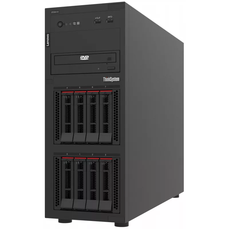 Lenovo ThinkSystem ST250 V3 7DCE100BEA servidor torre, Intel Xeon 6315P 4C 2,8 GHz 55 W, 16 GB, 1x 800 W
