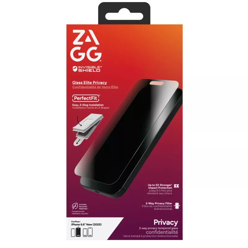 ZAGG InvisibleShield Glass Elite Privacy protetor de ecrã para Apple iPhone Air 200118656