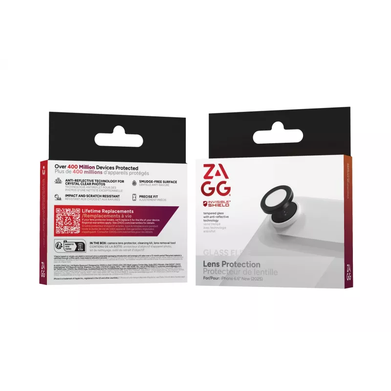 ZAGG InvisibleShield Premium Glass CameraRing 200118679 protetor de lente da câmara para Apple iPhone Air, preto