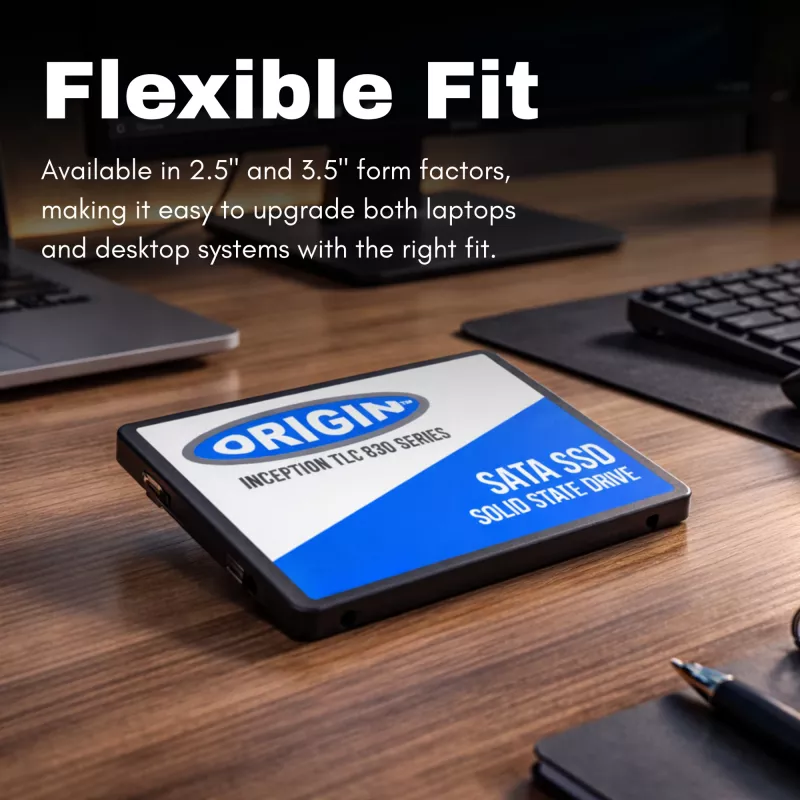 Origin Storage OTLC5123DSATA/2.5 Inception TLC830 Series SSD, 512 GB, 2,5 polegadas, SATA III 6 Gbit/s, 3D TLC, 7 mm