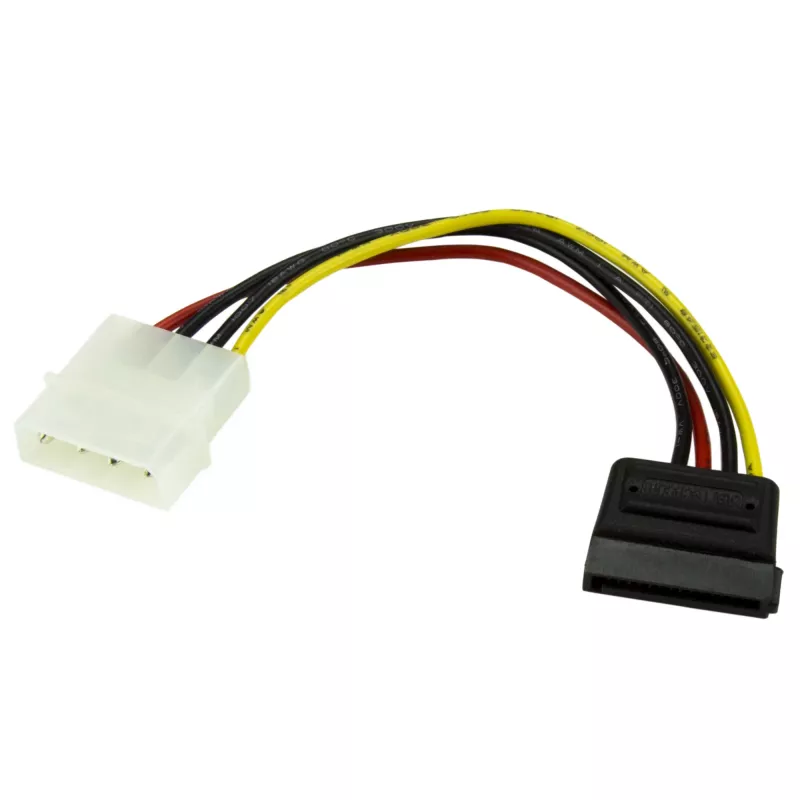 Adaptador de cabo de alimentação StarTech.com 15 cm 4 pinos LP4 para SATA, Molex (4 pinos), SATA 15 pinos, 0,152 m, ficha, reto, reto