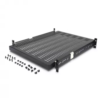 Prateleira deslizante StarTech.com 2U para rack de servidor - profundidade de montagem ajustável de 20 a 30 polegadas - ventilada - 50 lb - prateleira universal 19
