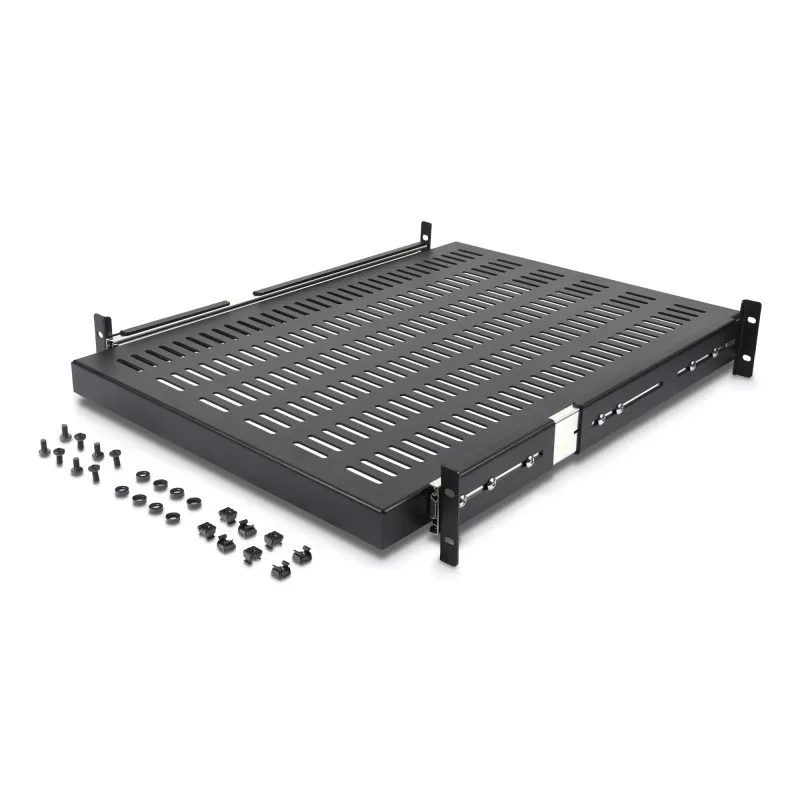 Prateleira deslizante StarTech.com 2U para rack de servidor - profundidade de montagem ajustável de 20 a 30 polegadas - ventilada - 50 lb - prateleira universal 19