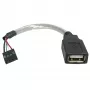 Cabo USB 2.0 StarTech.com 15 cm - conector fêmea USB A para conector fêmea de 4 pinos de motherboard USB/fêmea