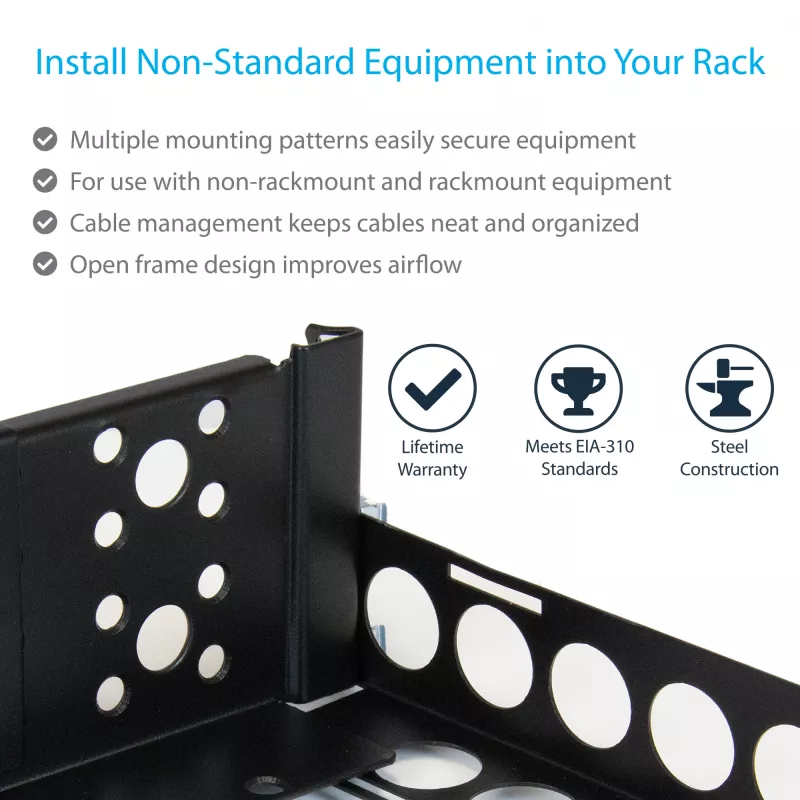Calhas fixas StarTech.com 2U de 19 polegadas universais para rack de servidor com profundidade ajustável