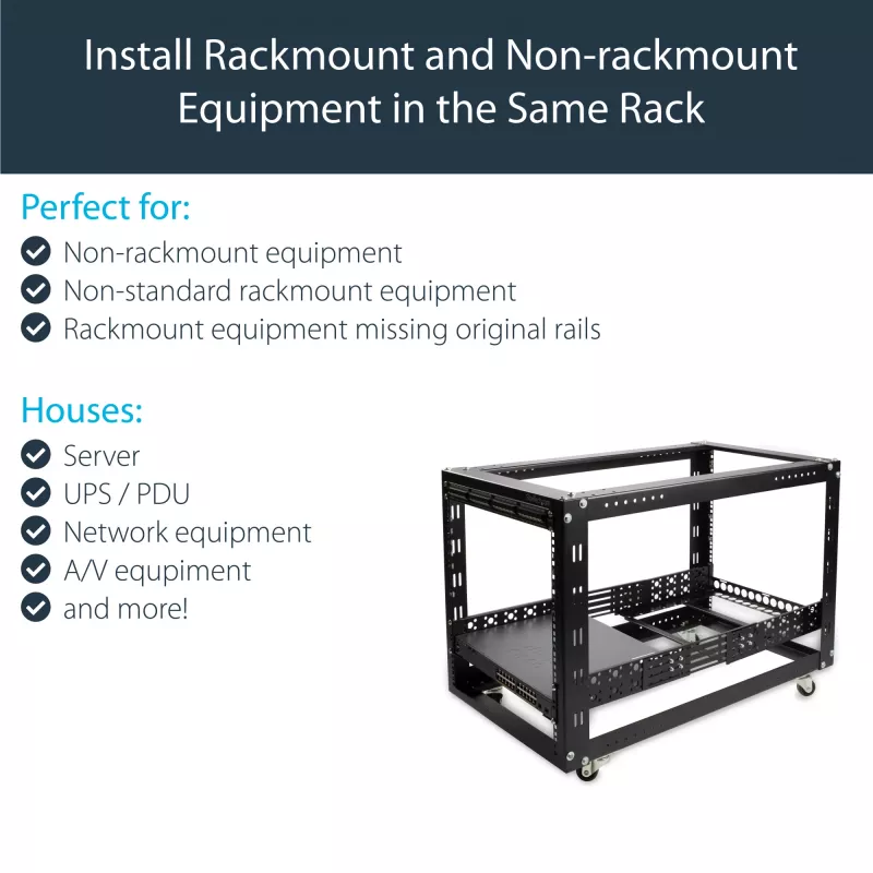 Calhas fixas StarTech.com 2U de 19 polegadas universais para rack de servidor com profundidade ajustável