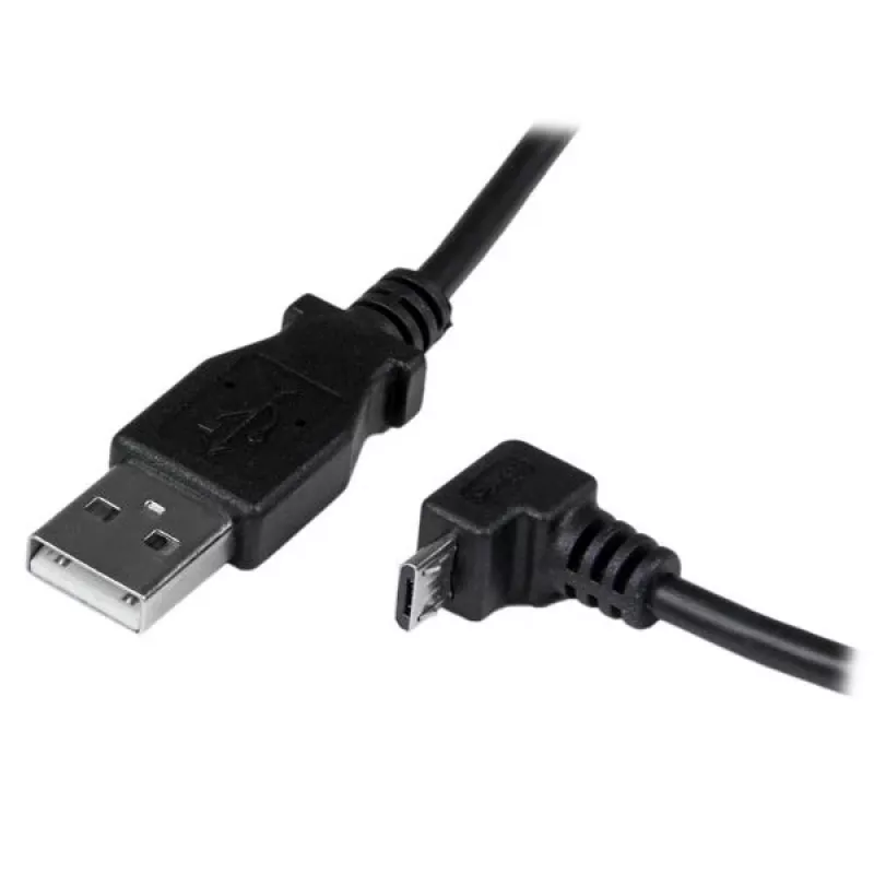 Cabo Micro-USB StarTech.com 2 m - A para Micro-B em ângulo, 2 m, USB A, Micro-USB B, USB 2.0, 0,48 Gbit/s, preto