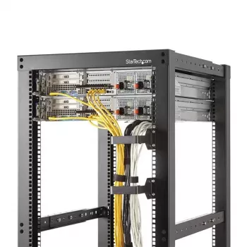 Gancho em D de gestão de cabos StarTech.com multidirecional vertical para rack de servidor 6 x 10 cm (2,4 x 3,9 polegadas)