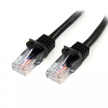Cabo patch Cat5e StarTech.com com fichas RJ45 sem patilhas – 3 m, preto