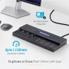 StarTech.com Duplicador e apagador autónomo de pens USB 1 para 15, copiador múltiplo de unidades flash USB, cópia de sistema, ficheiros e unidade completa a 1,5 GB/min, apagamento simples e de 3 passagens, ecrã LCD – TAA