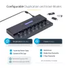 StarTech.com Duplicador e apagador autónomo de pens USB 1 para 15, copiador múltiplo de unidades flash USB, cópia de sistema, ficheiros e unidade completa a 1,5 GB/min, apagamento simples e de 3 passagens, ecrã LCD – TAA