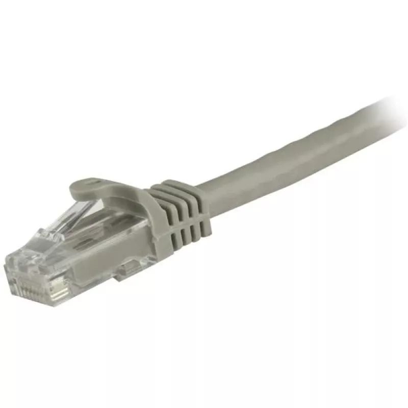 StarTech.com N6PATC150CMGR cabo de ligação Ethernet CAT6, 1,5 m, UTP, RJ45 anti-encravamento, 24AWG, 100W PoE, cinzento
