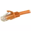 StarTech.com N6PATC150CMOR cabo de ligação Ethernet CAT6, 1,5 m, UTP, RJ45 anti-encravamento, 24AWG, 100W PoE, laranja