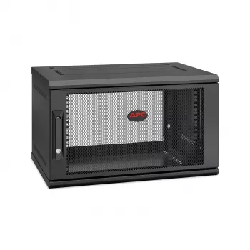 APC NetShelter WX AR106SH4, 6HE, armário de patch 19 polegadas, montagem na parede, pré-montado, 400 mm de profundidade