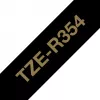 Etiqueta de identificação Brother TZE-R354 dourado sobre preto