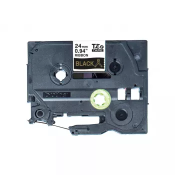 Etiqueta de identificação Brother TZE-R354 dourado sobre preto