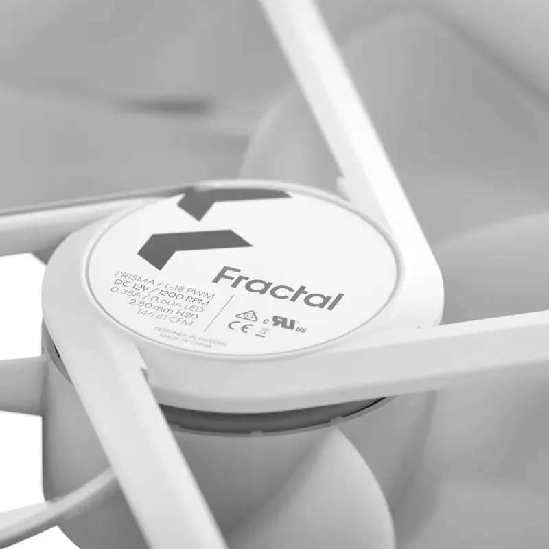Fractal Design Prisma AL-18 ARGB PWM ventoinha de caixa, 180 mm, branca