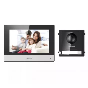 Videoporteiro Hikvision DS-KIS602 2 MP 7 polegadas preto cinzento