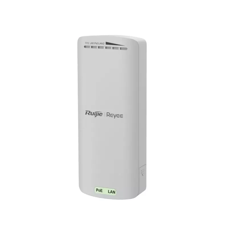 Ruijie Reyee RG-EST100-E ponte sem fios para exterior (ponto de acesso), 2,4 GHz, 300 Mbps, 500 m, 2x Fast Ethernet, PoE, antena direcional de 10 dBi, IP55