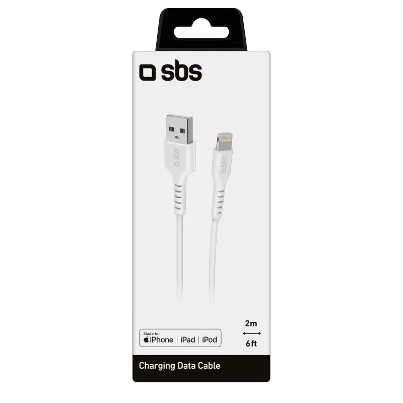 Cabo Lightning SBS TECABLEUSBIP5289W 2m branco USB A