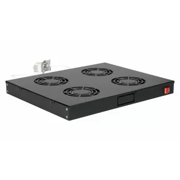 Ventiladores de arrefecimento Equip 19', 1U, 4 ventoinhas, RAL9005 preto
