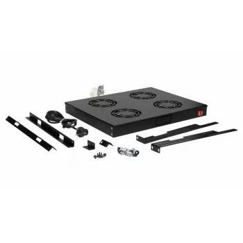 Ventiladores de arrefecimento Equip 19', 1U, 4 ventoinhas, RAL9005 preto