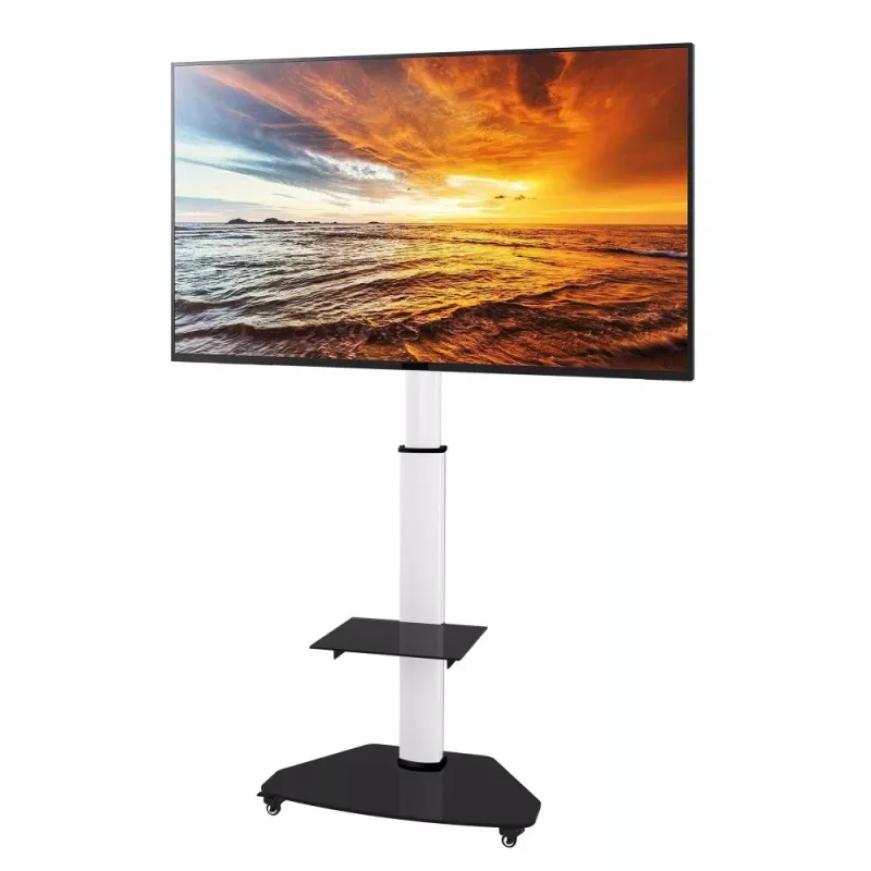 Techly suporte de chão com carrinho TV LCD/LED/Plasma 37-70 polegadas branco