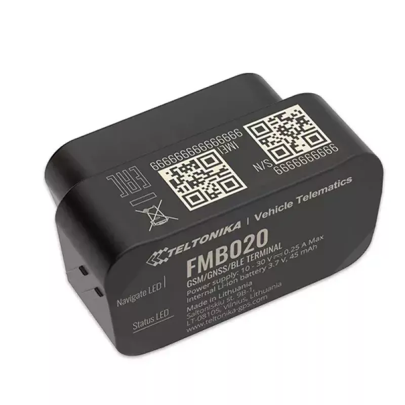 Rastreador GPS Teltonika FMB020 automóvel preto resistente ao pó 0,128 GB