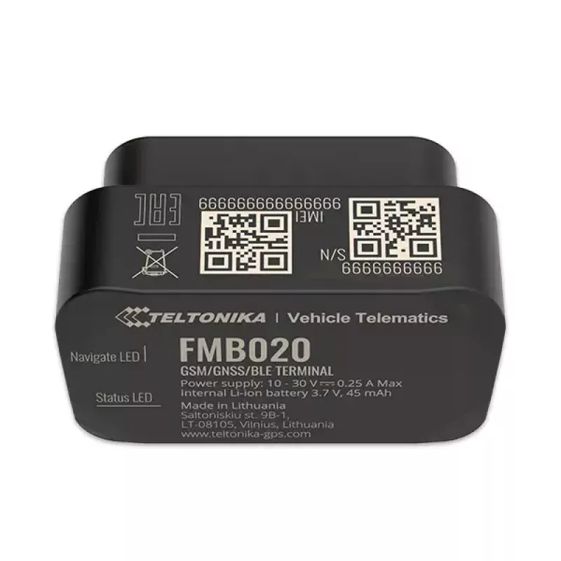 Rastreador GPS Teltonika FMB020 automóvel preto resistente ao pó 0,128 GB