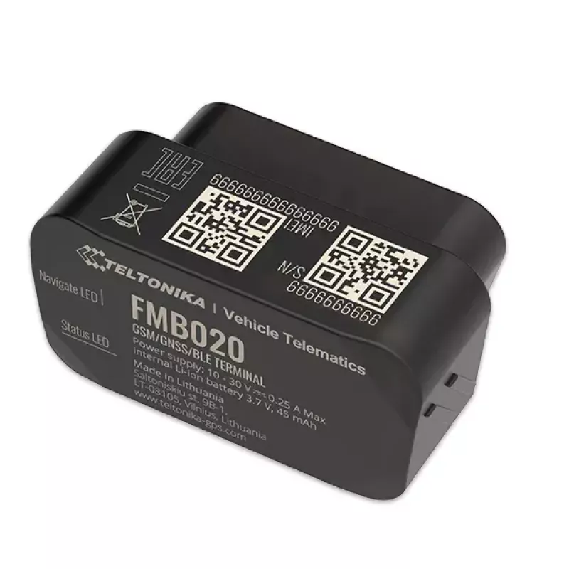 Rastreador GPS Teltonika FMB020 automóvel preto resistente ao pó 0,128 GB