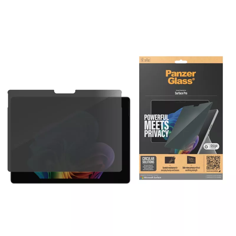PanzerGlass ® película de proteção de ecrã com filtro de privacidade Microsoft Surface Pro X | Pro 8 | Pro 9 | Pro 10 | Pro 11th Edition | Ultra-Wide Fit