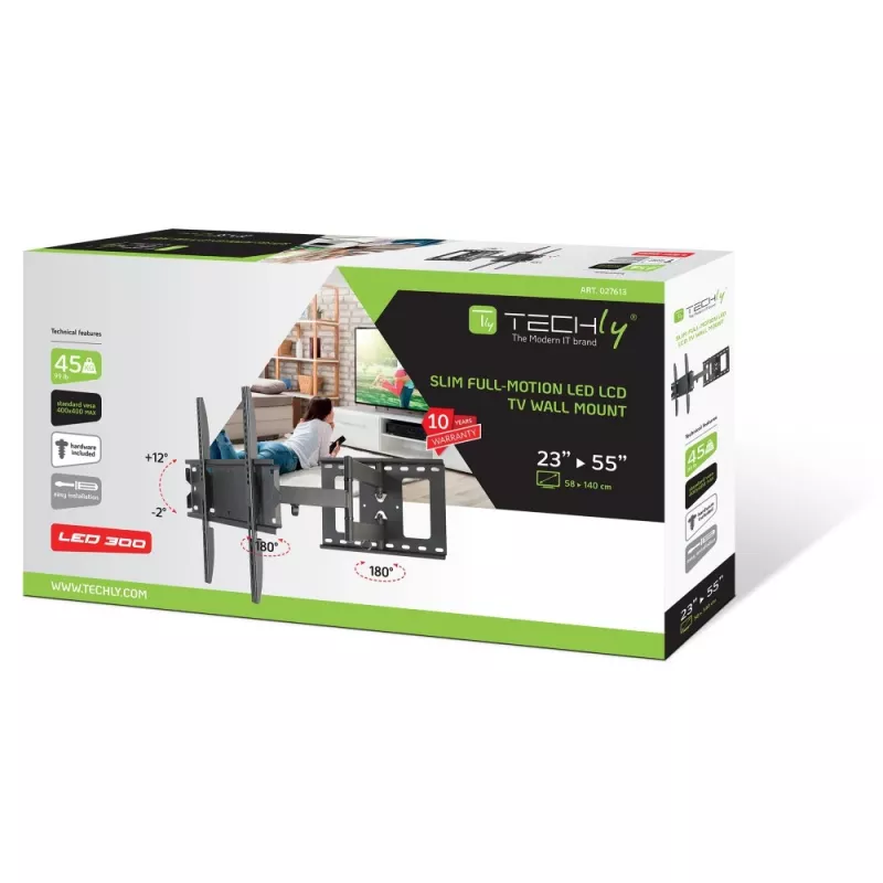 Suporte de parede para TV Techly ICA-PLB 148M 139,7 cm (55 polegadas) preto