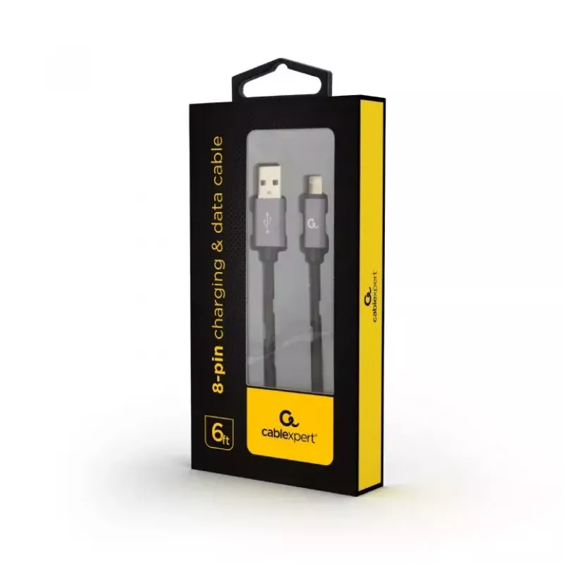 Cabo para telemóvel GEMBIRD USB A para Lightning CCB-MUSB2B-AMLM-6 1,8 m USB 2.0 preto