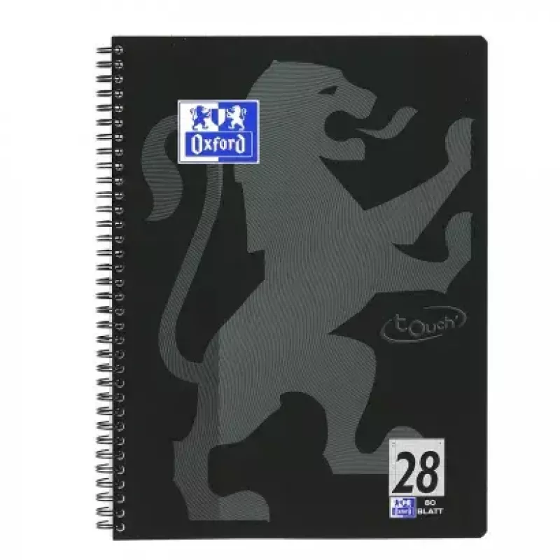 Caderno Oxford 400121610 A4+ 160 folhas preto cinzento