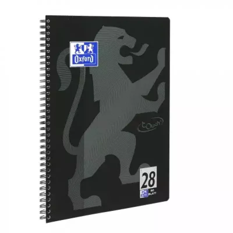 Caderno Oxford 400121610 A4+ 160 folhas preto cinzento