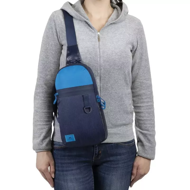 Mala de ombro Rivacase Dijon 25,6 cm (10,1 polegadas) azul com pega e alça de ombro