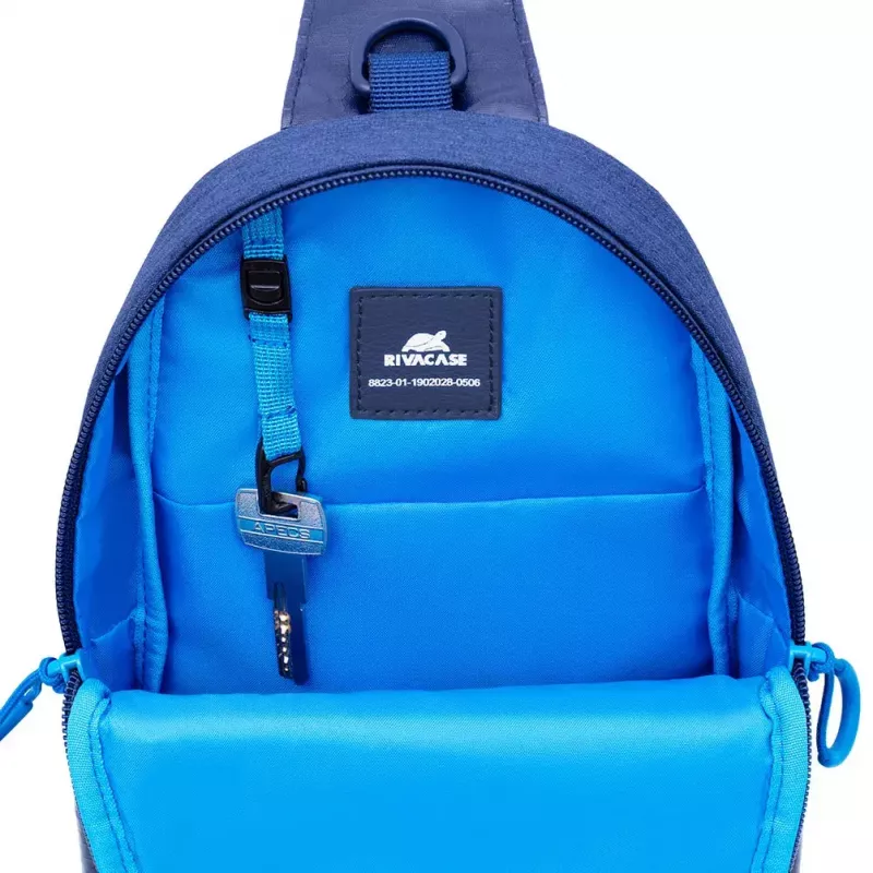 Mala de ombro Rivacase Dijon 25,6 cm (10,1 polegadas) azul com pega e alça de ombro