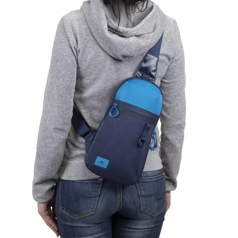 Mala de ombro Rivacase Dijon 25,6 cm (10,1 polegadas) azul com pega e alça de ombro
